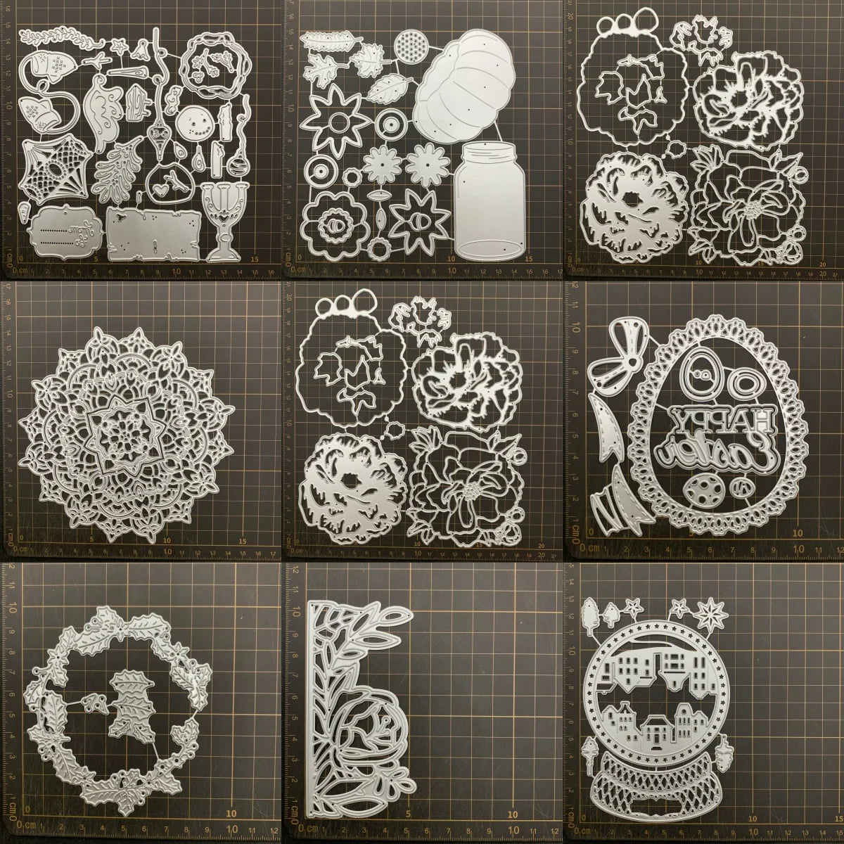 découpe papier gabarit floral géométrique abstrait art deco lettres noël opaques bricolage scrapbooking