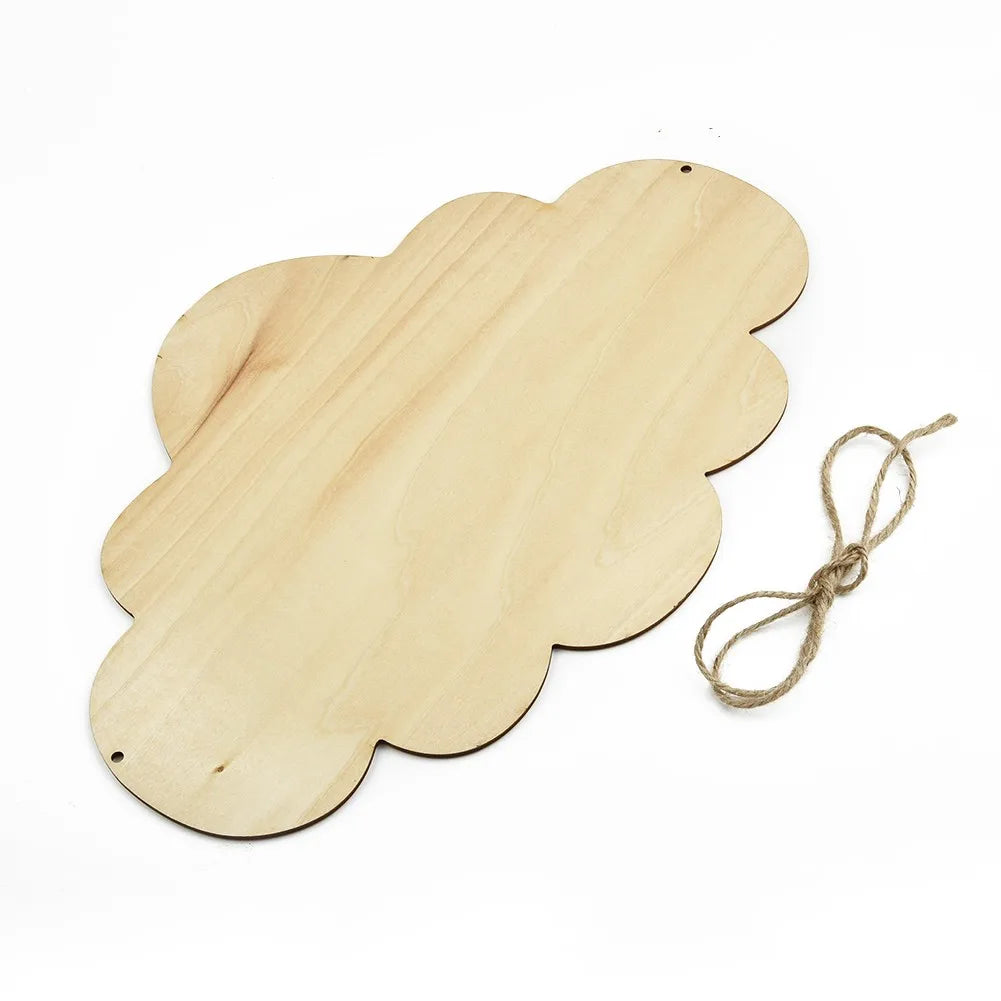 miroir nuage decoratif bois clair argent corde enfantine boheme chambre chevet dormir