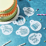 stencils cuisine blanc motifs célébration moderne adhésif anniversaire décoration murale peinture main