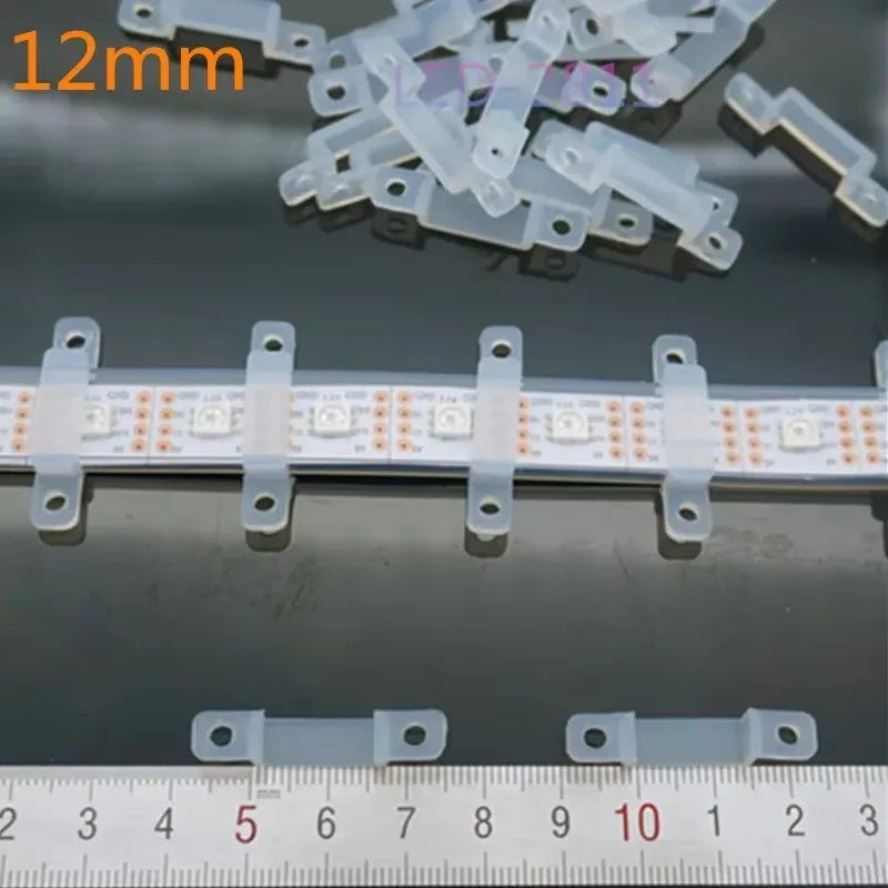 clips fixation rubans led transparent 8mm 10mm 12mm clips pcb led bandes lumière