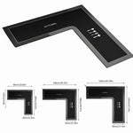tapis cuisine marbre noir veines blanches moderne antidérapant lavable polyester noir blanc