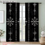 rideaux moderne viking motifs géométriques blancs opaques 100 polyester pièces
