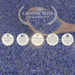 sachets lavande huile essentielle bougies parfumées bijoux résine motifs floraux texture lavande violettes intérieur