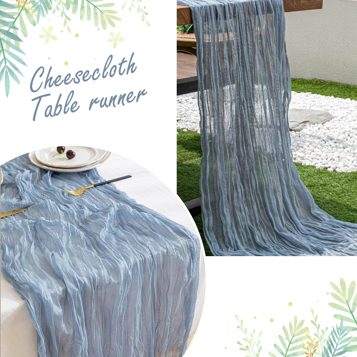 tableau chemin table vert bleu violet beige rayures horizontales opacité texturé rustique mariage fête