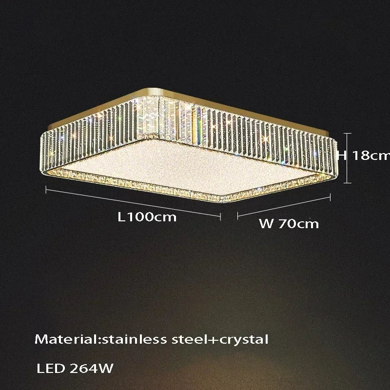 plafonnier moderne élégant or blanc strass brillant lumiere remote dimmable 4200K 3000K 6000K