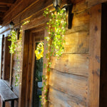 guirlande lumineuse solaire feuilles vertes lumières blanches moderne extérieur jardin terrasse festive