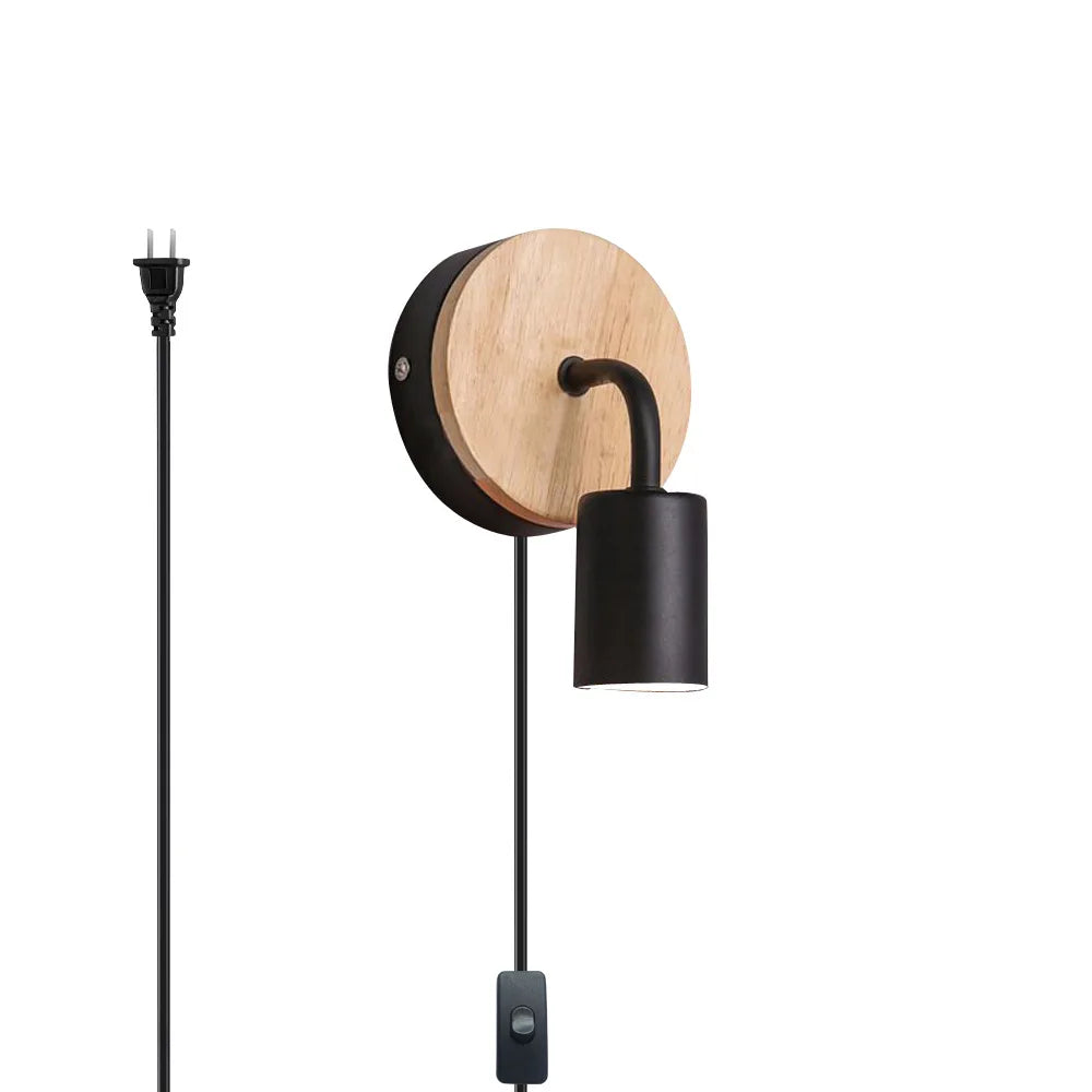 Lampes murales modernes bois clair noir blanc éclairage quotidien chambre entrée étude