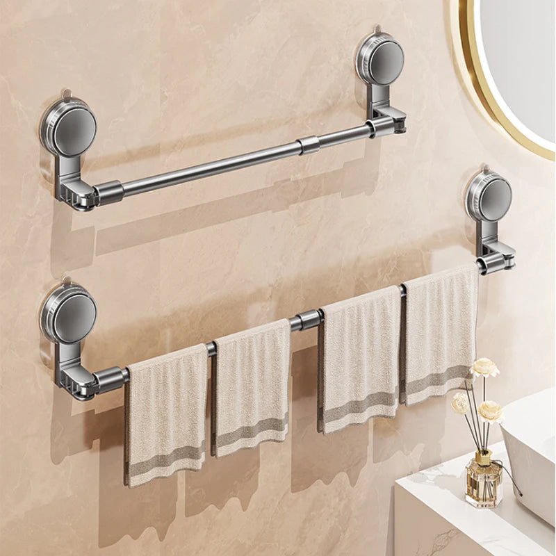 porte serviettes mural ventouse 80cm acier inoxydable moderne sans poinçonnage lisse argenté serviettes blanches