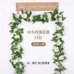 guirlande fleurs artificielles blanches roses décoratives intérieur mariage anniversaire baby shower