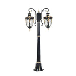 lampe jardin élégante vintage verre transparent ornements dorés extérieur noir doré ip65 led
