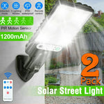 lampe solaire rue noire ip65 led moderne capteur mouvement télécommande fixée mur autonomes