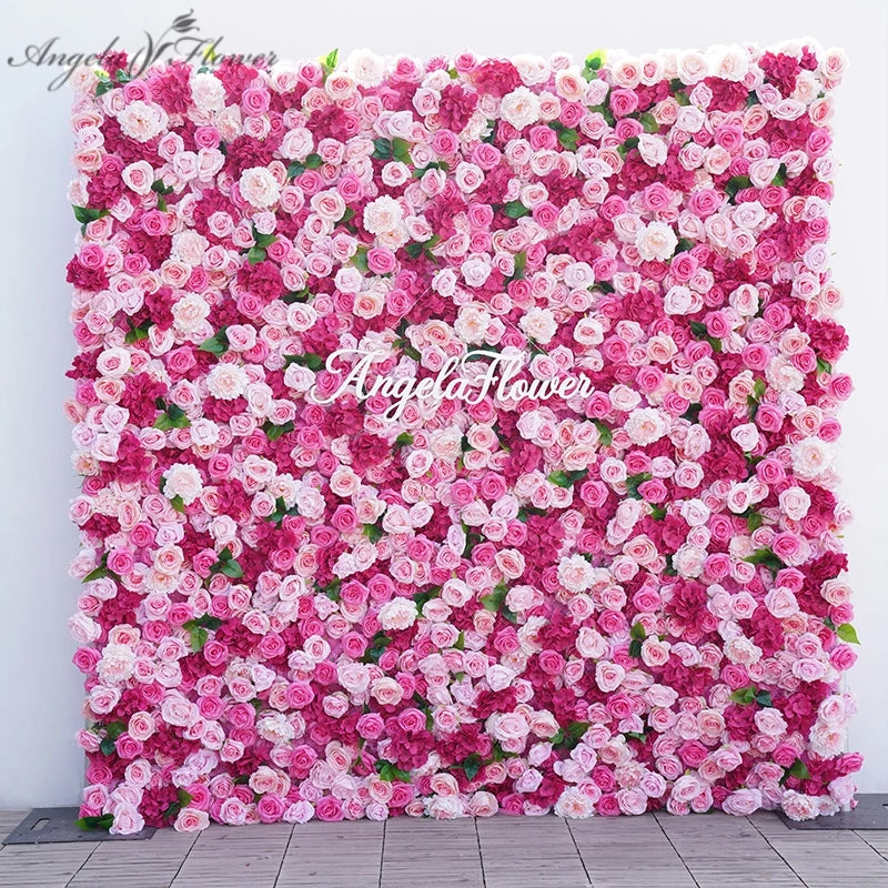 décoration murale panneau floral rose blanc extérieur moderne fête anniversaire mariage