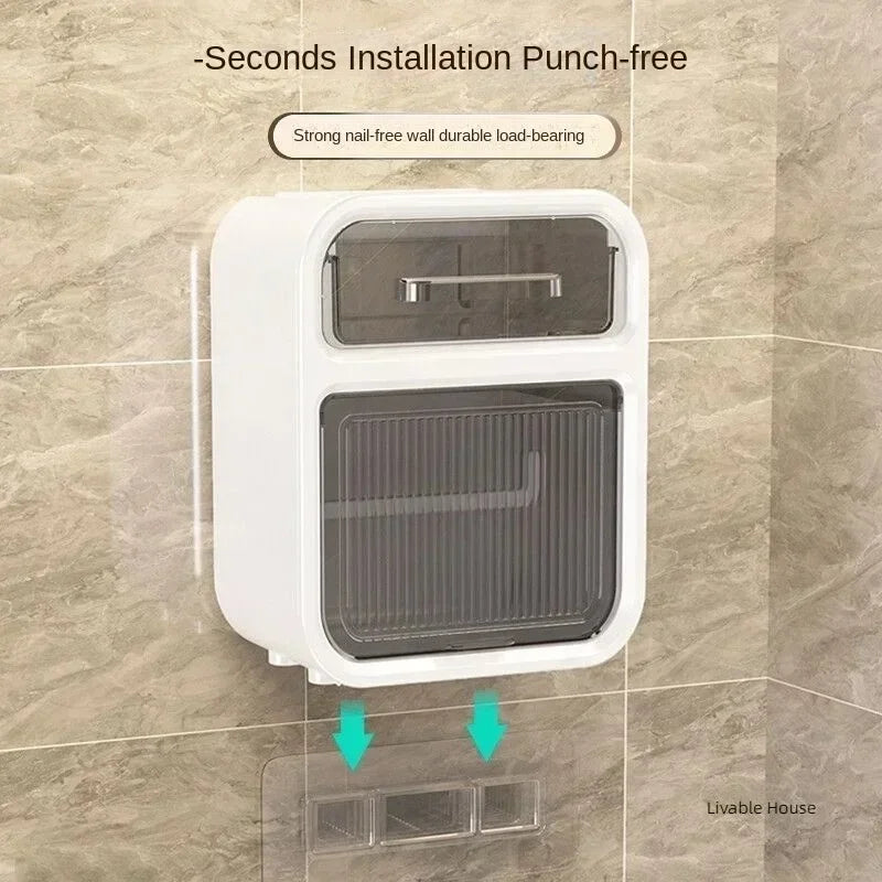 boîte mouchoirs murale transparente moderne adhésive blanche orange papier toilette smartphone diffuseur huiles essentielles
