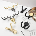 porte clefs mural bois cerf noir or crochet accroche murale