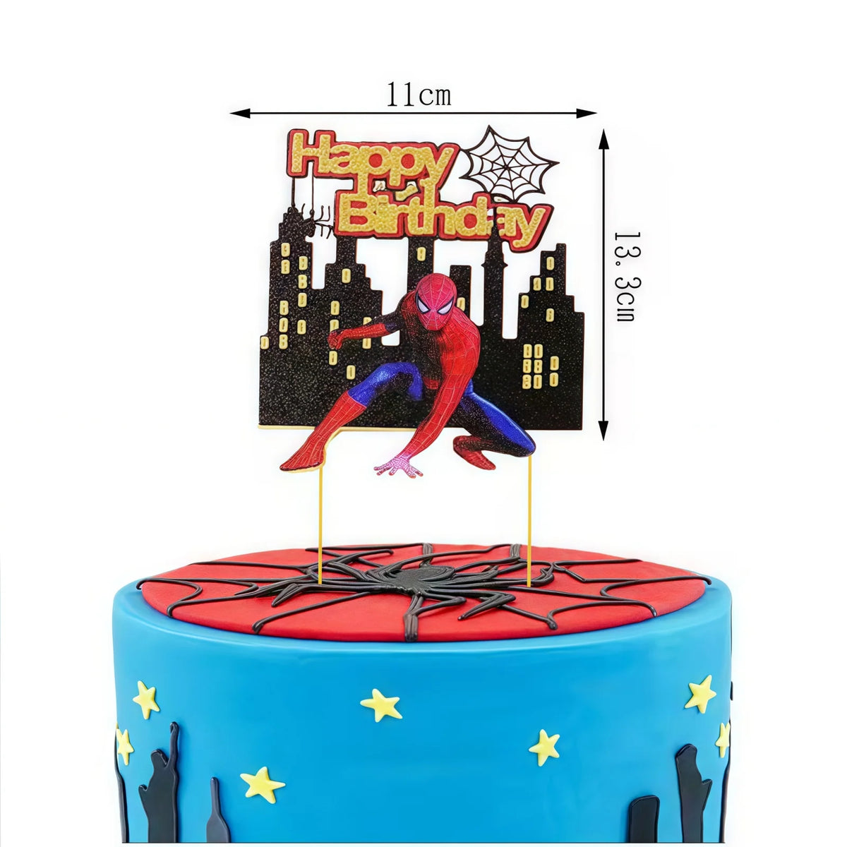 décoration gâteau super héros spider man hulk black panther adhésif anniversaire enfants rouges bleus