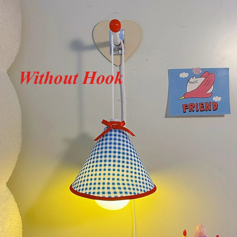 lampe pendante rouge blanche bleue carreaux pinocchio ours kirby chambre étudiant