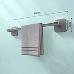 porte serviettes mural adhésif gris moderne salle bain support rangement horizontal serviettes bouteilles d'eau