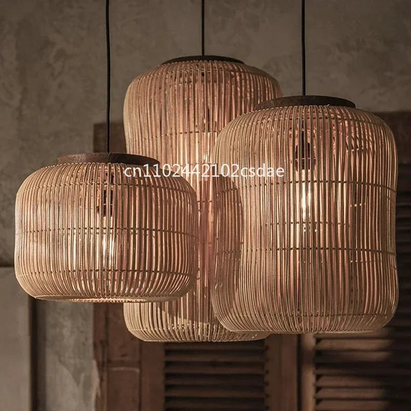 lampe suspendue tressée naturelle moderne rustique câble électrique noir salon chambrehôtel