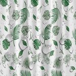 rideau douche moderne feuilles tropicales blanc vert opacité crochet douche toilettes imperméable séchage rapide
