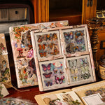 stickers vintage multicolores papier floral romantique 70x70mm ensemble scrapbooking décoration journaux