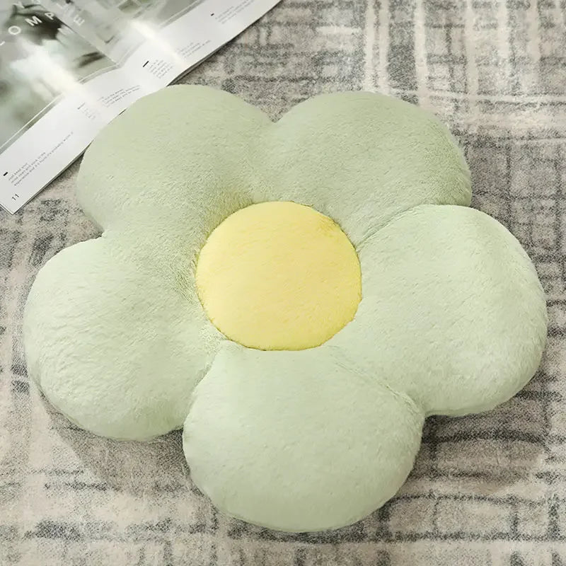 coussin peluche floral couleurs vives motif fleur peluche douce moderne confortable adhésif blanc jaune
