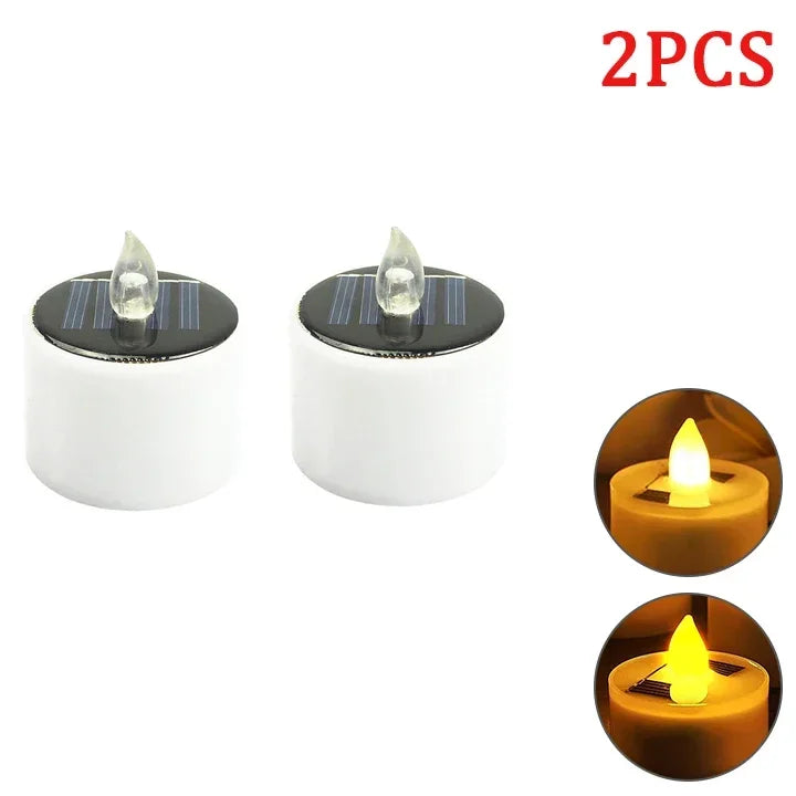 bougies solaires led sans flamme étanches rechargeables extérieur jardin décoration maison moderne blanc simulateur