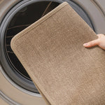 tapis bain antidérapant polyester absorbant rapide moderne beige gris intérieur porte salle bain cuisine