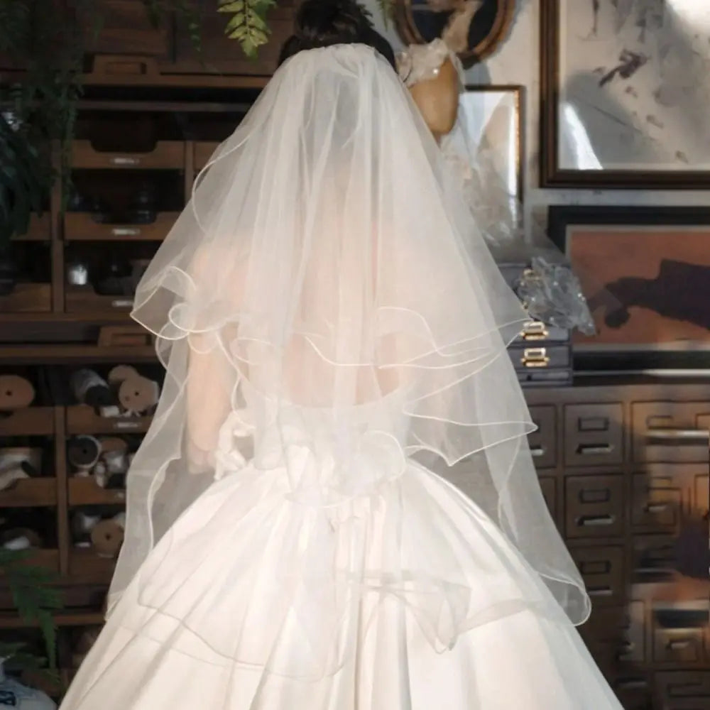 voile mariée blanc dentelle polyester classique bouquet fleurs inclusion translucide