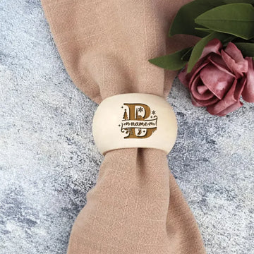serviette table tissu beige franges clips décoration fête classique