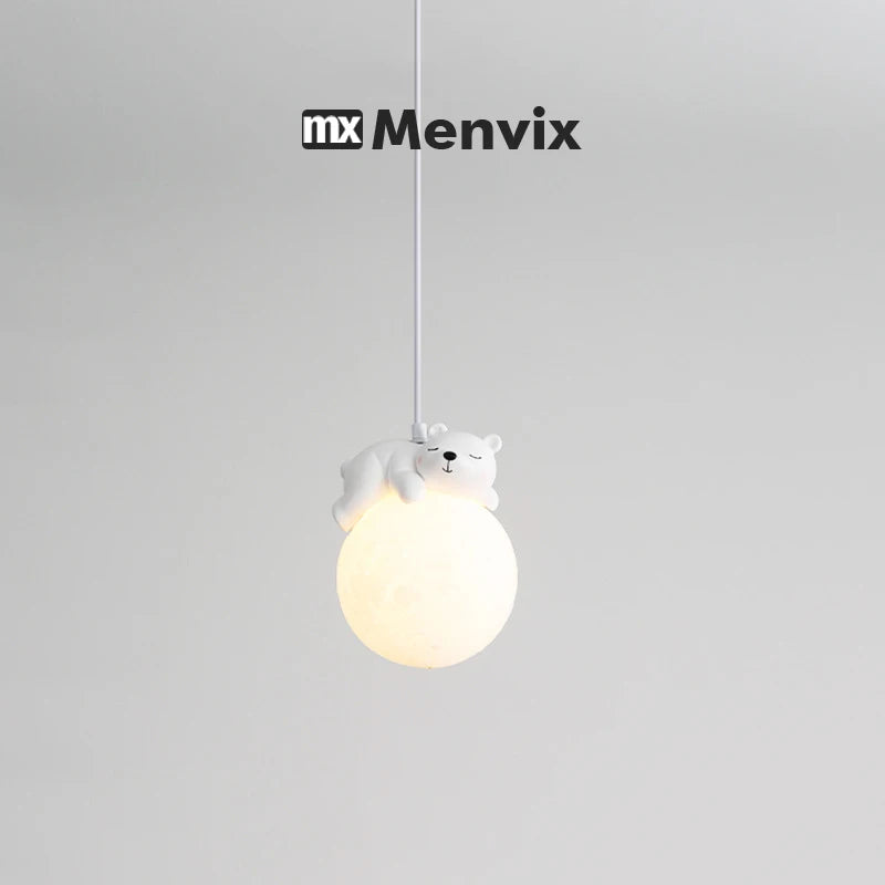 lampe suspendue animaux ours chien moderne intérieur enfant chambre salon blanc