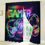 rideau cyberpunk console jeu noir multicolore polyester blackout moderne pièces