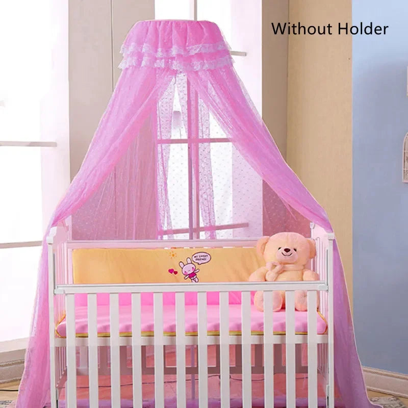 filet protection lit bébé bleu rose dentelle transparente clips classique doux chambre bébé été