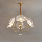 lustre moderne or rouge blanc feuilles florales translucides chambre salon