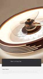 ventilateur led moderne marron blanc contrôle télécommande ailes grille ventilation
