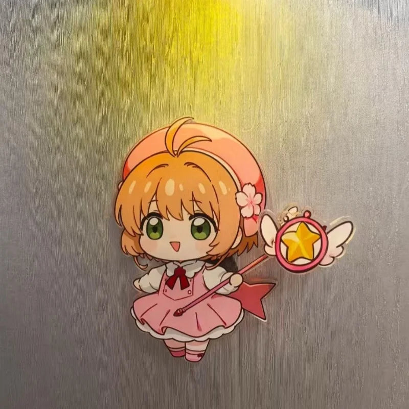 aimant mignon dessin animé personnages magiques orange rose blanc vert rouge gris fantaisie maison