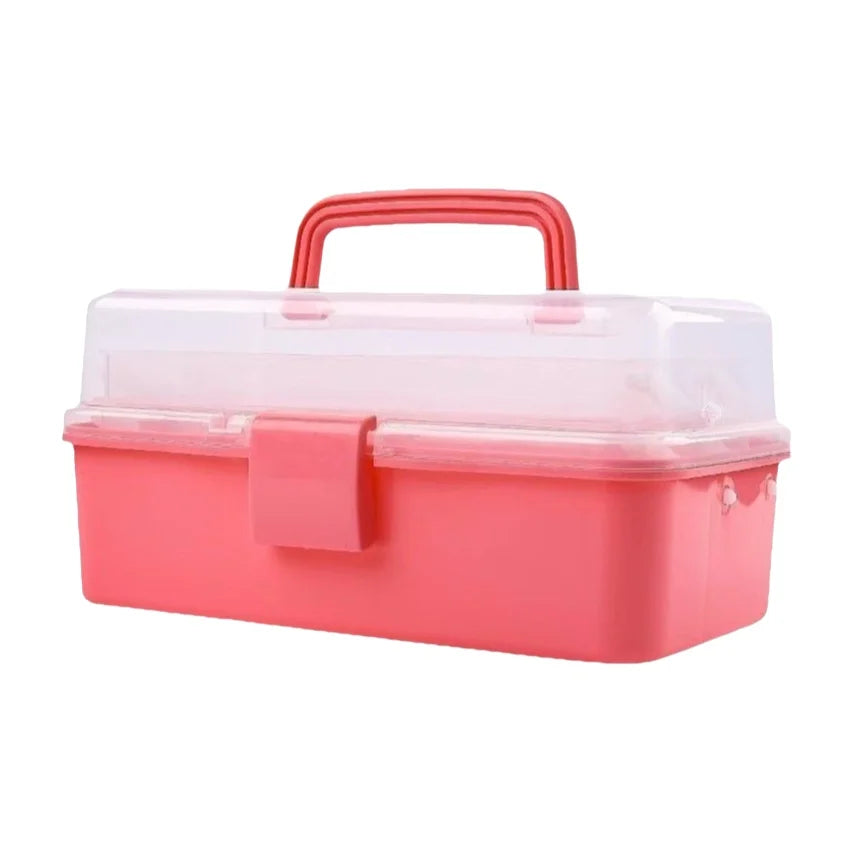 boîte rangement 25 compartiments violet rose pratique moderne boucle plastique lisse