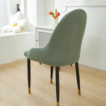 chaise moderne vert olive tissu carreaux pieds noirs boutons dorés amovible lavable polyester élasthanne