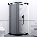 rideau douche moderne rayures verticales beige gris noir opacité crochet tufté polyester