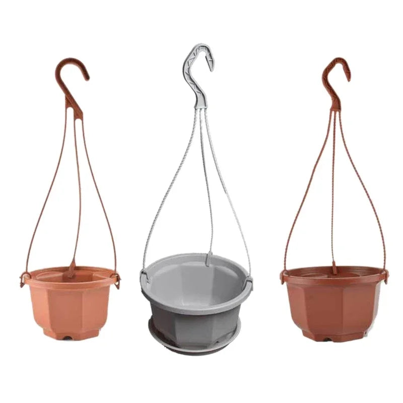 porte plantes suspendus tissu tressé marron gris blanc transparent modernes rustiques crochets 24cm 39cm