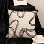 housse coussin moderne nordique motif papillons blanc noir polyester 45x45cm decoration salon