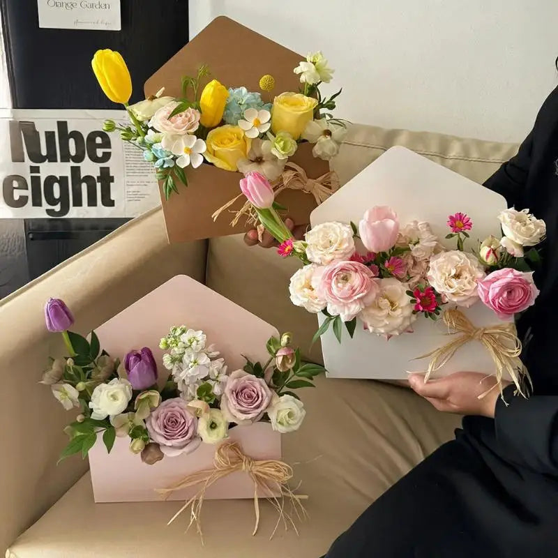 boîtes enveloppes fleurs mariage décoratives diy billets banque rubans fleur rose tulipe