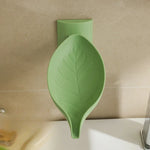 porte savon mural blanc vert feuille moderne adhésif salle bains toilettes linge