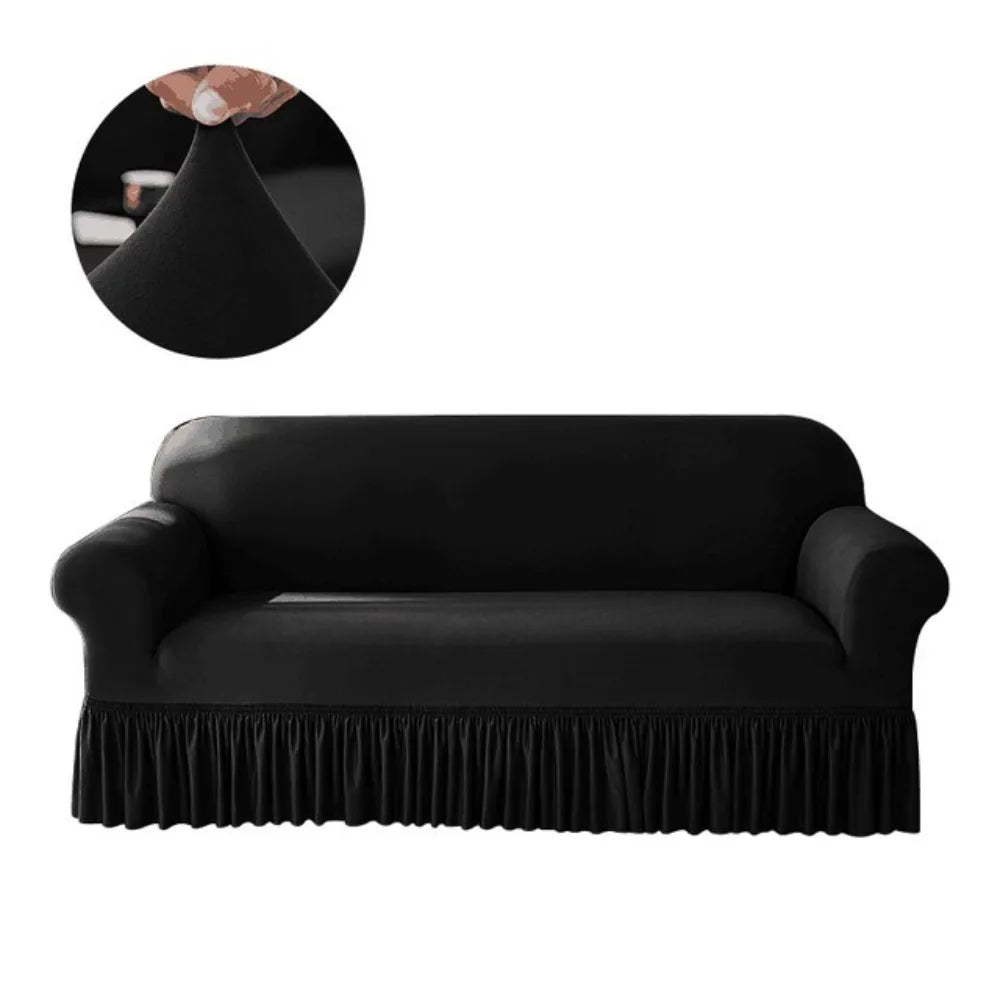 housse canapé extensible anti poussière élastique canapé trois places moderne gris noir