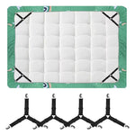housses lit moderne motifs floraux géométriques clips antidérapants blanc vert