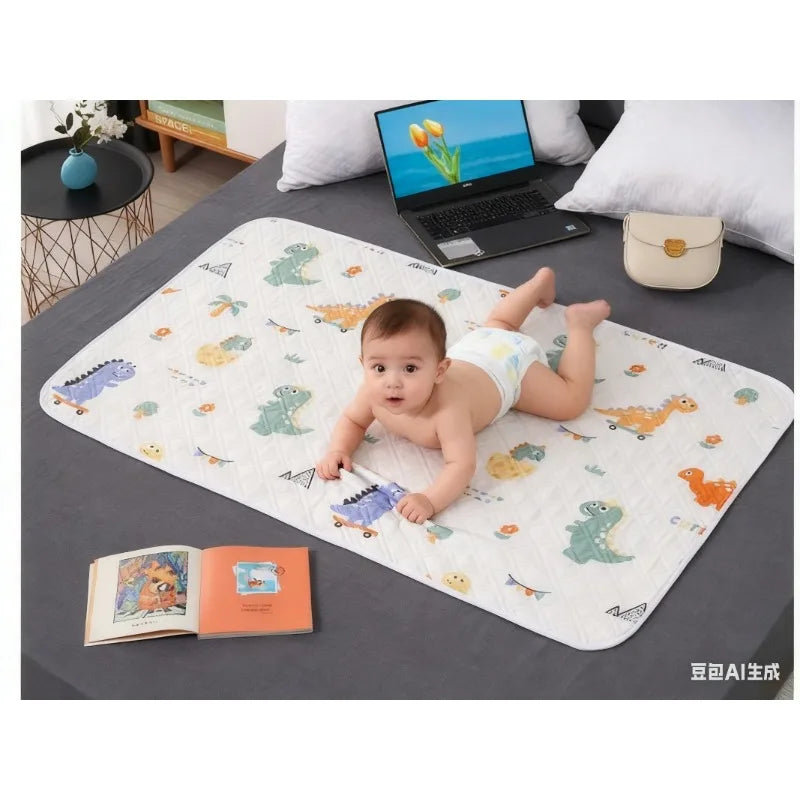 tapis jeu enfant moderne dinosaures pandas fleurs blanc orange vert