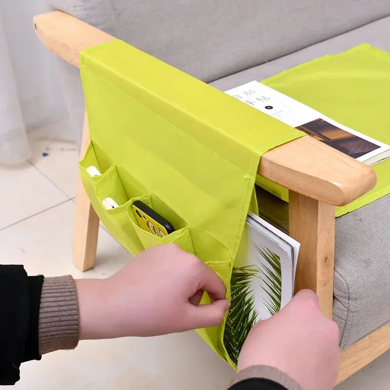 sac main vert citron texture rugueuse moderne poches adhésif pliable rangement respectueux environnement