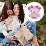 présentoir lunettes forme chouette kawaii rose marron bois décoratif maison plumes nœuds mignon
