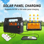 lampe poche portable système solaire rechargeable panneau solaire haut parleur radio fm bluetooth usb