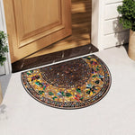 tapis d'entrée multicolore moderne mosaïque motifs floraux antidérapant résistant salissuresextérieur salon