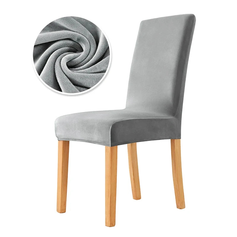 housse chaise velours moderne vert foncé gris clair adhésif élasthanne polyester